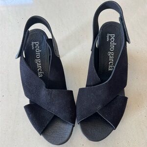 PEDRO GARCIA, SUEDE SANDAL HEELS